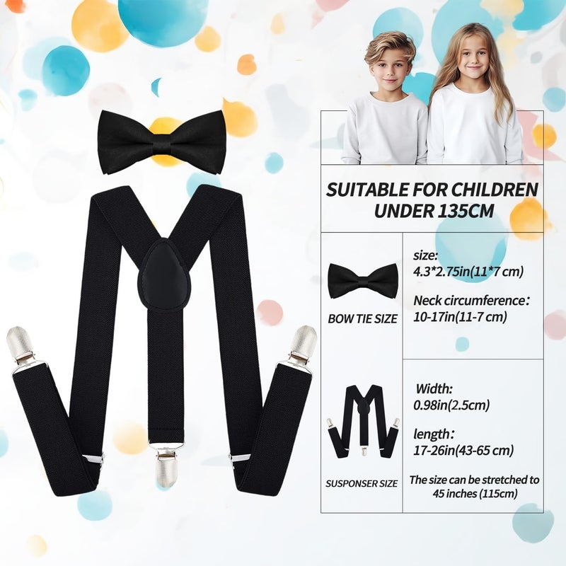 Kanfouaela Kid's Suspenders and Bowtie Set - Fits Child Boys & Girls, 6 Months to 7 Years, Perfect for Daily Wear & Events - Image 2